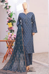 Bin Saeed Stitched 3 Piece Exclusive Printed Lawn Vol-06 Suit-SM-1980-Blue