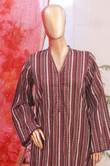 Bin Saeed Stitched 3 Piece Exclusive Printed Lawn Vol-06 Suit-SM-1981-Brown