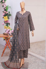 Bin Saeed Stitched 3 Piece Exclusive Printed Lawn Vol-06 Suit-SM-1984-Grey