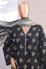Bin Saeed Stitched 3 Piece Exclusive Printed Lawn Vol-06 Suit-SM-1988-Black