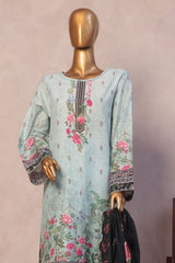 Bin Saeed Stitched 3 Piece Luxury Emb with Emb Dupatta Collection'2025-SM-1993-Sky Blue