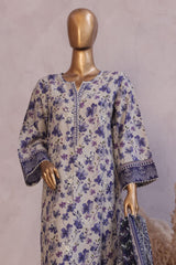 Bin Saeed Stitched 3 Piece Luxury Emb with Emb Dupatta Suit-SM-1996-Grey