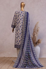 Bin Saeed Stitched 3 Piece Luxury Emb with Emb Dupatta Suit-SM-1996-Grey