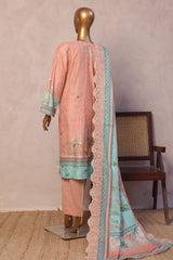 Bin Saeed Stitched 3 Piece Luxury Emb with Emb Dupatta Collection'2025-SM-1997-Peach