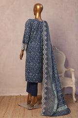 Bin Saeed Stitched 3 Piece Luxury Emb with Emb Dupatta Suit-SM-1998-Blue