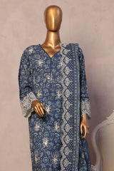 Bin Saeed Stitched 3 Piece Luxury Emb with Emb Dupatta Suit-SM-1998-Blue