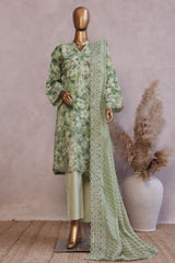 Bin Saeed Stitched 3 Piece Luxury Emb with Emb Dupatta Suit-SM-2000-Pista