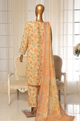 Bin Saeed Stitched 3 Piece Exc White and White Chikankari Suit-SM-2007-Cream