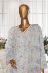 Bin Saeed Stitched 3 Piece Exc White and White Chikankari Suit-SM-2011-Sky