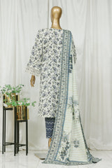Bin Saeed Stitched 3 Piece Luxury Front Open Cutwork Collection'2025-SM-2081-Off White