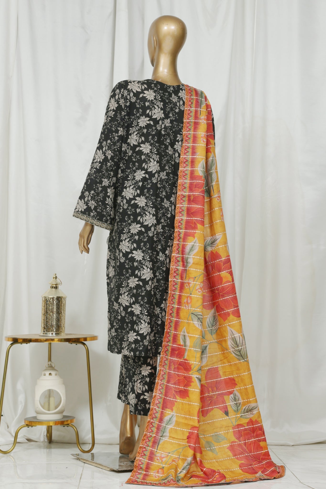 Bin Saeed Stitched 3 Piece Luxury Front Open Cutwork Collection'2025-SM-2083-Black