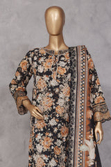 Bin Saeed Stitched 3 Piece Exc Emb Lawn Vol-02 Collection'2025-SM-2103-Black
