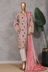 Bin Saeed Stitched 3 Piece Exc Emb Lawn Vol-02 Suit-SM-2104-Skin