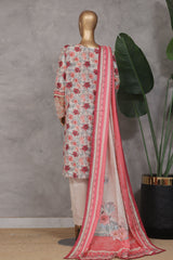 Bin Saeed Stitched 3 Piece Exc Emb Lawn Vol-02 Suit-SM-2104-Skin