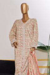 Bin Saeed Stitched 3 Piece Open Front Cutwork Kari Suit-SM-2111-Skin