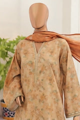 Bin Saeed Exclusive Printed Lawn With Farshi Shalwar Vol-03 Suit-SM-2126-Yellow