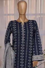 Bin Saeed Exclusive Printed Lawn With Farshi Shalwar Vol-03 Suit-SM-2128-Blue