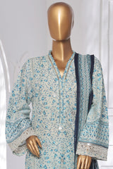 Bin Saeed Stitched 3 Piece Exc Chikankari Lawn Suit-SM-2135-Off White