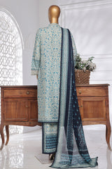 Bin Saeed Stitched 3 Piece Exc Chikankari Lawn Suit-SM-2135-Off White