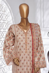 Bin Saeed Stitched 3 Piece Exc Chikankari Lawn Suit-SM-2138-Skin