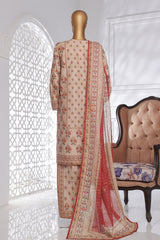 Bin Saeed Stitched 3 Piece Exc Chikankari Lawn Suit-SM-2138-Skin