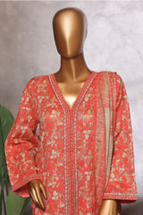 Bin Saeed Stitched 3 Piece Luxury Front Open Cutwork Vol-03 Suit-SM-2156-Pink
