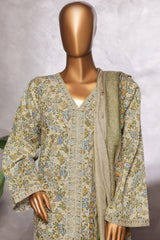 Bin Saeed Stitched 3 Piece Luxury Front Open Cutwork Vol-03 Collection'2025-SM-2157-Lemon