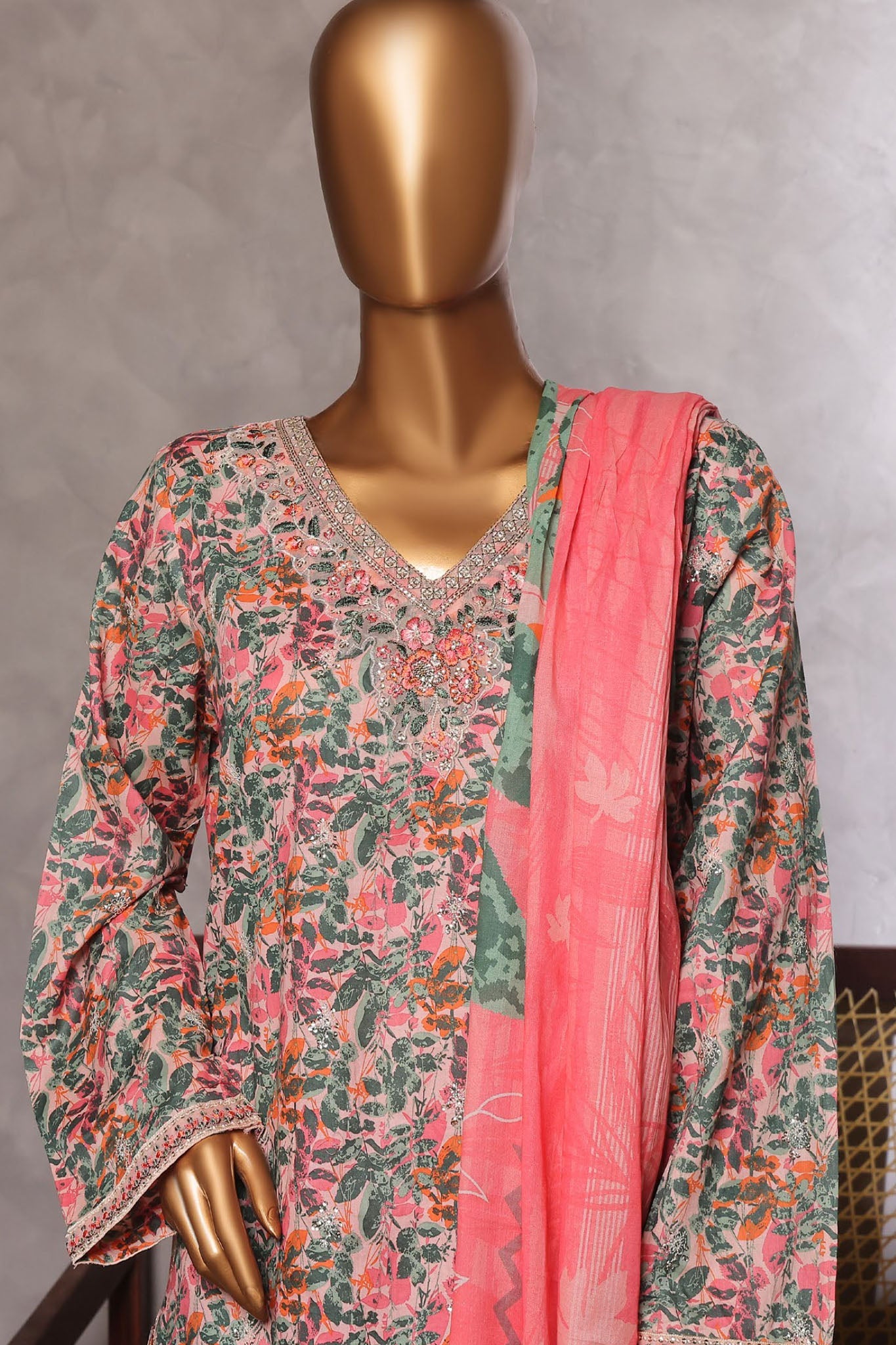 Bin Saeed Stitched 3 Piece Luxury Front Open Cutwork Vol-03 Collection'2025-SM-2160-Multi