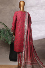 Bin Saeed Stitched 3 Piece Luxury Front Open Cutwork Vol-03 Suit-SM-2162-Maroon