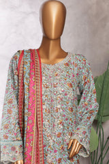 Bin Saeed Stitched 3 Piece Luxury Front Open Cutwork Vol-03 Suit-SM-2163-Sky