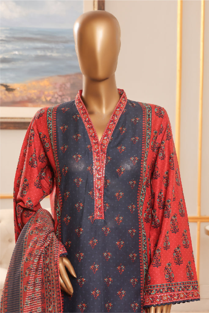 Bin Saeed Stitched 3 Piece Exclusive Chikankari Vol-07 Collection'2025-SM-2288-Navy Blue