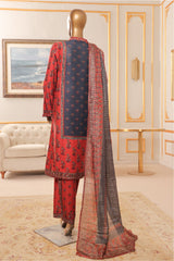 Bin Saeed Stitched 3 Piece Exclusive Chikankari Vol-07 Suit-SM-2288-Navy Blue