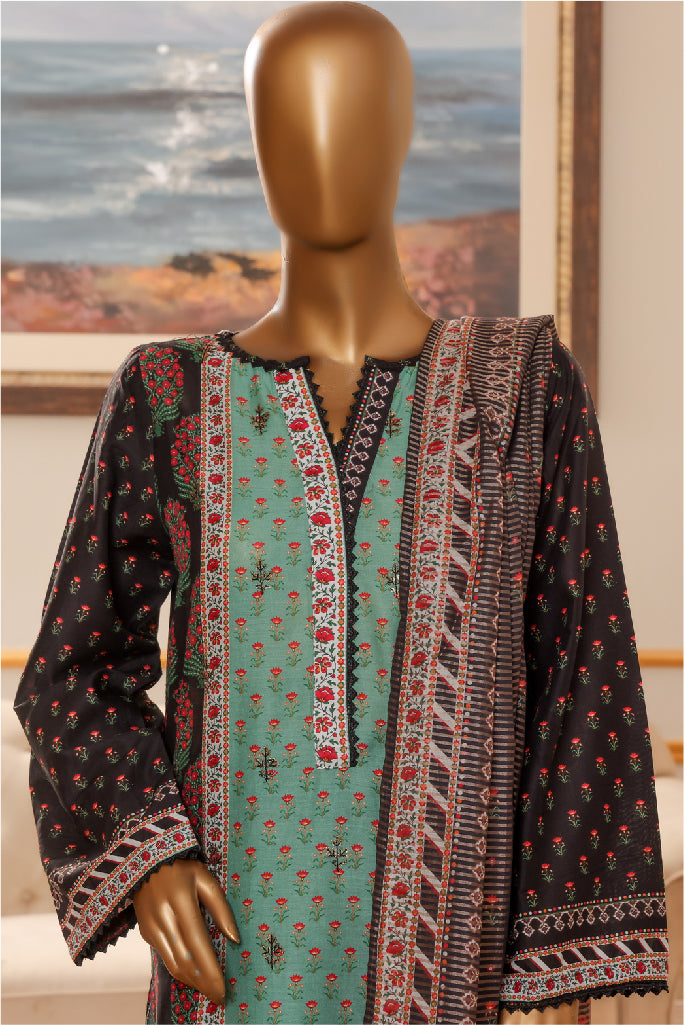 Bin Saeed Stitched 3 Piece Exclusive Chikankari Vol-07 Collection'2025-SM-2289-Green