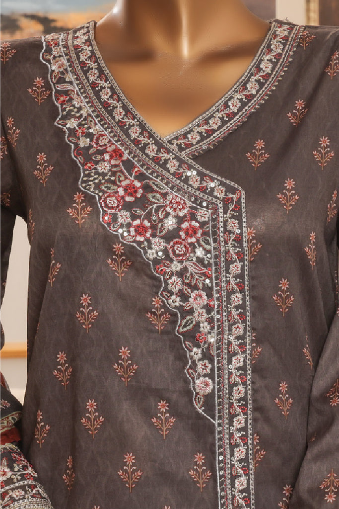 Bin Saeed Stitched 3 Piece Exclusive Chikankari Vol-07 Collection'2025-SM-2290-Gray
