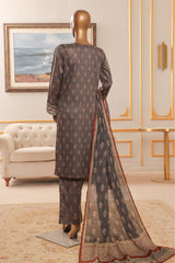 Bin Saeed Stitched 3 Piece Exclusive Chikankari Vol-07 Suit-SM-2290-Gray