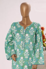 Bin Saeed Stitched 2 Piece Exclusive Printed Cotton Suit-SM-2497-Ferozi