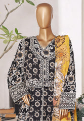 Bin Saeed Stitched 4 Piece Excusive Luxury Emb Frock Suit-SM-2565 BLACK