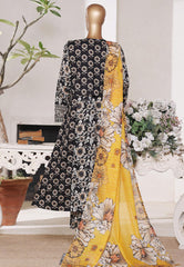 Bin Saeed Stitched 4 Piece Excusive Luxury Emb Frock Suit-SM-2565 BLACK