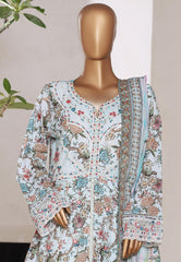 Bin Saeed Stitched 3 Piece Excusive Luxury Emb Frock Suit-SM-2570 FEROZI