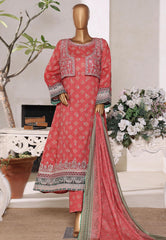 Bin Saeed Stitched 4 Piece Excusive Luxury Emb Frock Suit-SM-2571 PINK