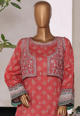 Bin Saeed Stitched 4 Piece Excusive Luxury Emb Frock Suit-SM-2571 PINK