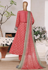 Bin Saeed Stitched 4 Piece Excusive Luxury Emb Frock Suit-SM-2571 PINK