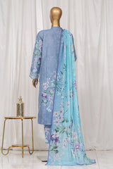 Bin Saeed Stitched 3 Piece Exclusive Printed Lawn Vol-01 Collection-SM-1352-Sky Blue