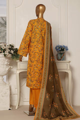 Bin Saeed Stitched 3 Piece Exclusive Printed Lawn Vol-01 Collection-SM-1619-Orange