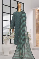Bin Saeed Stitched 3 Piece Exclusive Printed Lawn Vol-01 Collection-SM-1388-Green