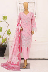 Bin Saeed Stitched 3 Piece Cutwork Emb Lawn Suit-SM-656-Pink
