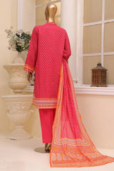 Bin Saeed Stitched 3 Piece Exclusive Emb Lawn Vol-01 Collection-SM-1505-Pink
