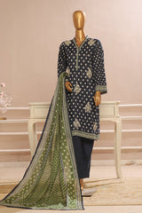 Bin Saeed Stitched 3 Piece Exclusive Emb Lawn Vol-01 Collection-SM-1507-Blue