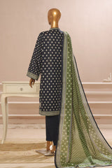 Bin Saeed Stitched 3 Piece Exclusive Emb Lawn Vol-01 Collection-SM-1507-Blue