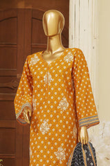 Bin Saeed Stitched 3 Piece Exclusive Emb Lawn Vol-01 Collection-SM-1508-Mustard